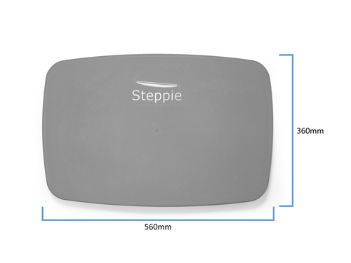 Top view of the Steppie Balance Board with dimensions marked: 560 mm wide and 360 mm deep.